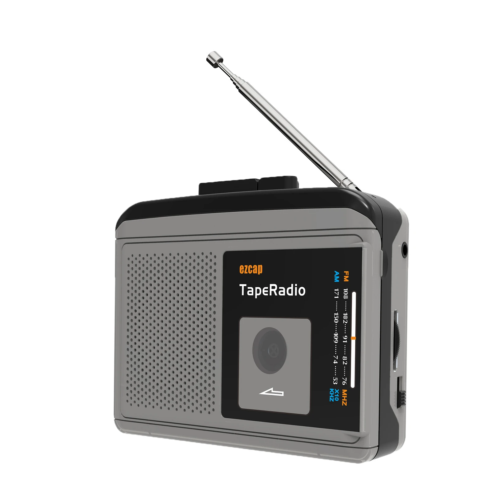 

Portable Tape Cassette Player Walkman AM/FM Radio Built in Speaker with 3.5mm Earphone Jack