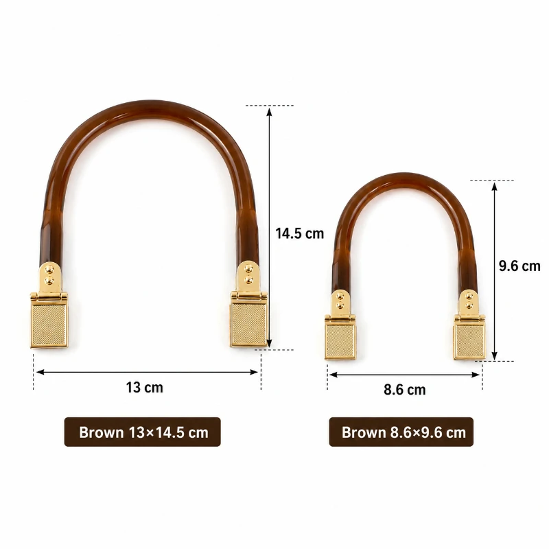 2/4Pcs Deepeel Acrylic Bag Handle U Shape Purse with Metal Ends for Handbag Tote DIY Replacement Hardware Accessories