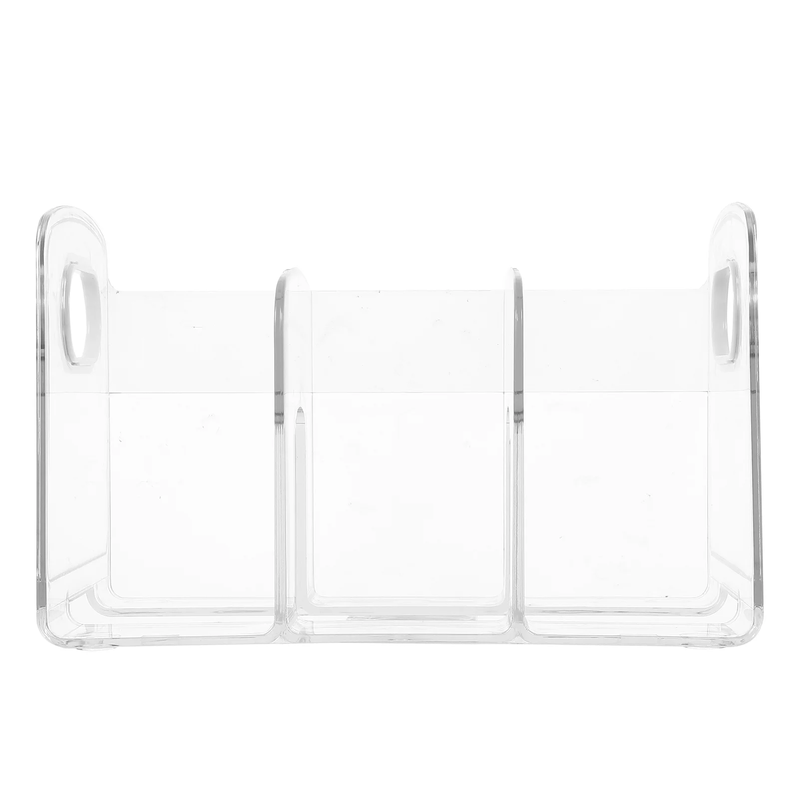 

Transparent Three-compartment Desktop Bookshelf Storage Bookends Table File Stands Crafted Organizer Plastic Convenient Student