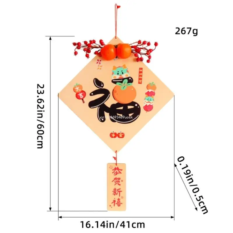 2024 New Year Ornament Create Festive Atmospheres with this Blessing Fu Pendant Good Luck Hangings Holiday Party Supply