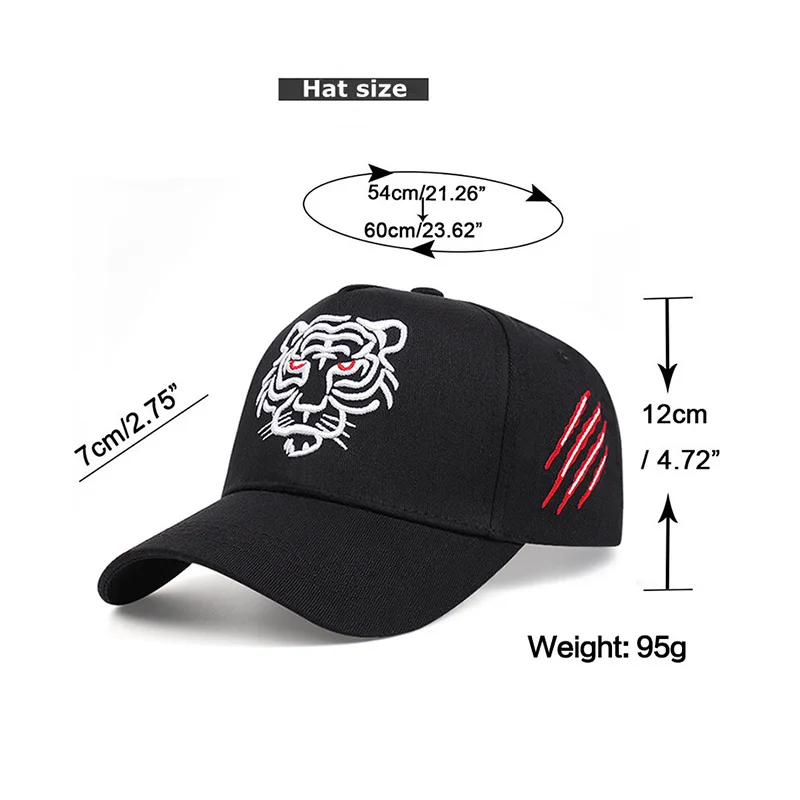 Moda zwierzęca haft tygrysa czapka z daszkiem mężczyźni kobiety bawełniane czapka hip-hopowa lato czapki Trucker czarne czapki Unisex Snapback Gorras