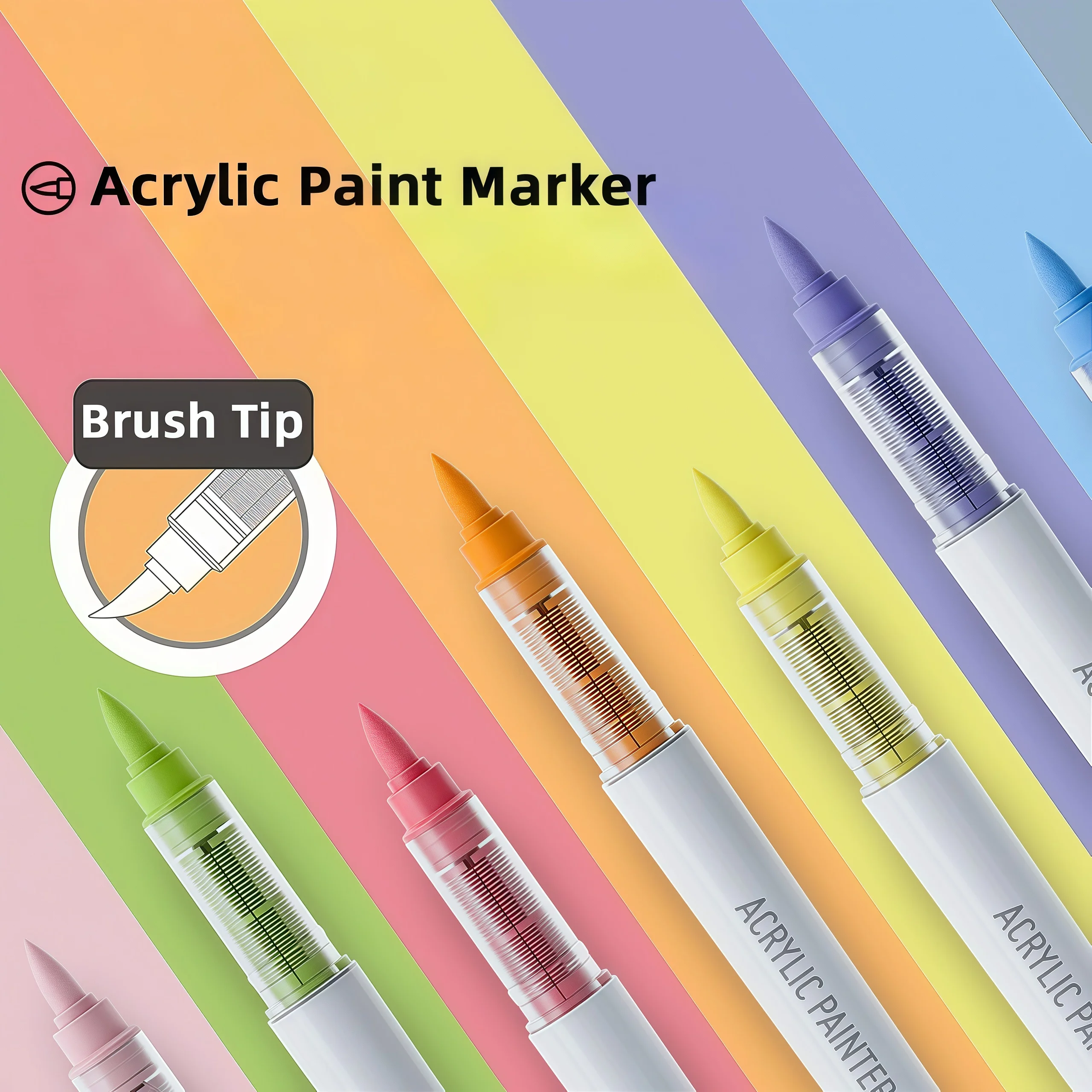 9 cores/conjunto tinta acrílica arte marcador caneta diy graffiti desenho canetas para caderno diário escrita pintura papelaria