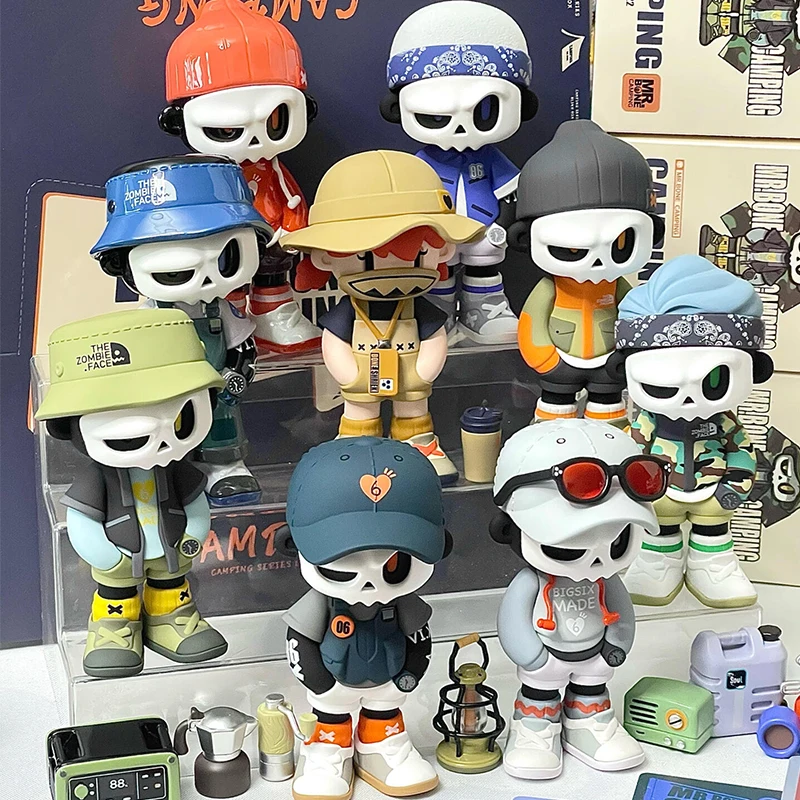 

Original Mr.Bone Generation Camping Series Blind Box 4th Cool Decor Desktop Ornament Model Surprise Action Figure Exquisite Gift