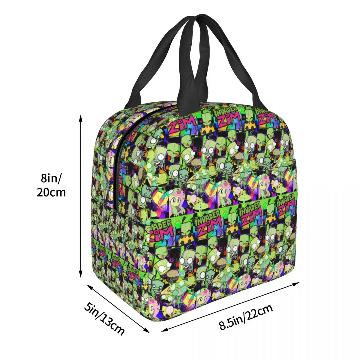 Invaders Zims Anime Cartoon Alien Insulated Lunch Bag for Women Children Leakproof Food Boxes Thermal Lunch Box Tote
