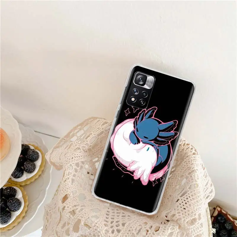 Kawaii Axolotl Pattern Phone Case For Xiaomi Redmi Note 13 Pro 5G 10 10A 10C 12 12C 9 9A 9C 9T 8 8A 7 7A 6 Pro S2 6A K40 K20 Cov