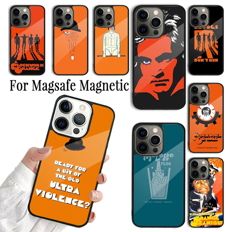 Coque Phone Case For iPhone 16 15 14 13 12 Mini 11 Pro Max Plus Magsafe Magnetic Wireless Charging Cover A Clockwork Orange Film