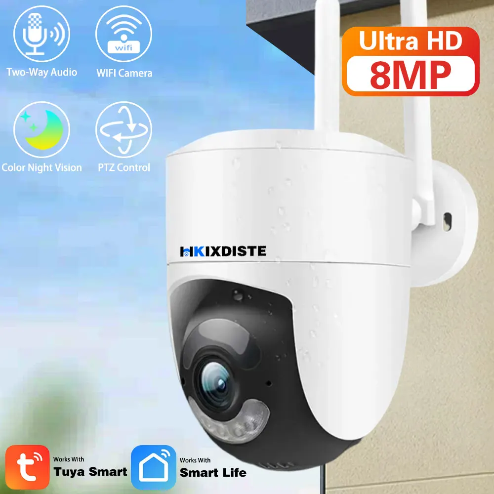 

Tuya WiFi PTZ Camera 4K 8MP Outdoor 2.4G Wifi Surveillance IP Camera Security Protection CCTV Smartlife Color Night Vision Camer