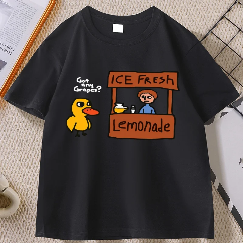 Got Any Grapes Duck Ice Fresh Lemonade Funny T-Shirt Causal Cotton Short Sleeve Round Neck Tshirt The Duck Song T-Shirts Clothes view 2