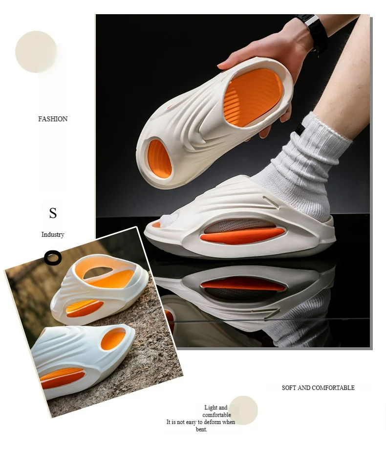 "New Unisex Sport Slides - Thick Sole Anti-Slip Motorcycle Sandals for Men/Women, Beach Basketball Outdoor Summer Footwear