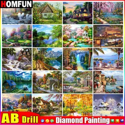 HOMFUN AB 5D Diy Diamond Painting Cross Stitch 