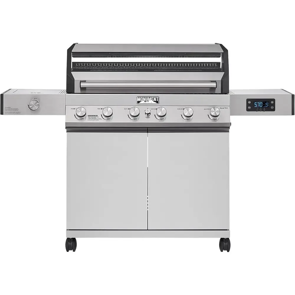 6-Burner + Side Burner Stainless Steel Gas BBQ Grill with Smart Technology and Knob Controls