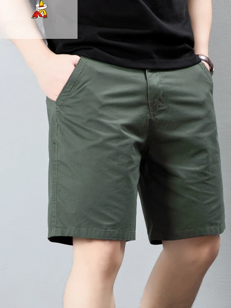 

Men's Cotton orts Casual Summer Thin Straight Loose Workwear Beach Pants Faionable Urban Sle Five-Quarter Length