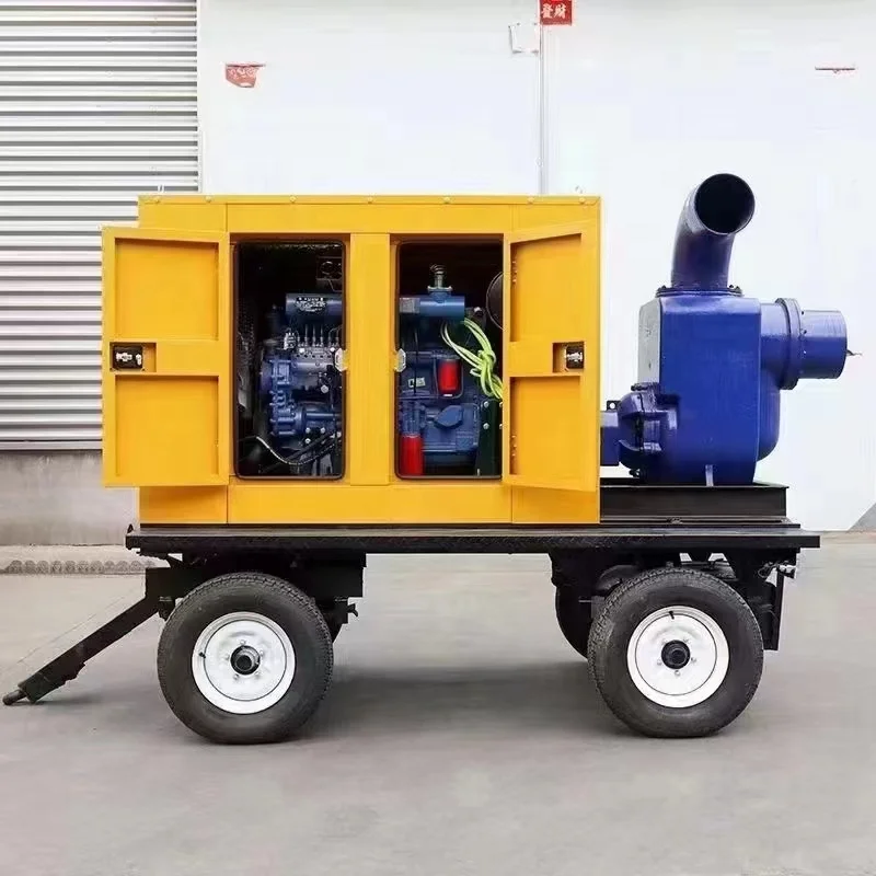 300 M3/h Self-Priming Mobile Sewage Pump Diesel Engine Centrifugal Flood Control Drainage Booster Marine Customized