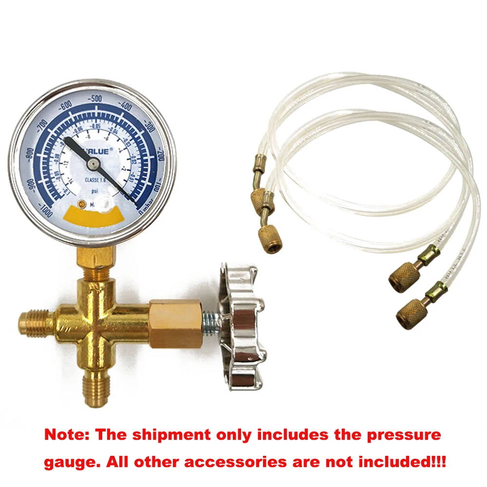 63mm Vacuum Gauge Pressure Gauge Accurate Air Gauge Instrument for Vacuum Pump 0-14psi Dial Display G1/8in Connector