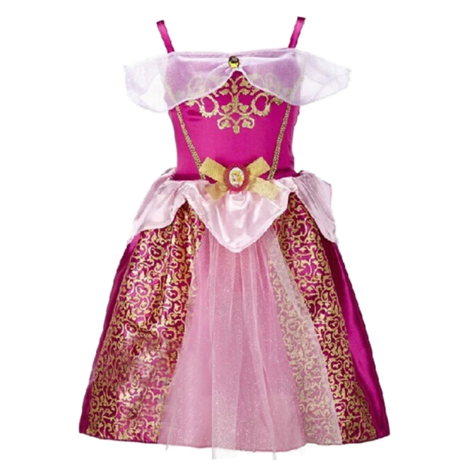 Vestido de princesa Rapunzel para meninas, traje de Halloween infantil, vestido de festa infantil Cinderela Branca de Neve Auroro, Anna