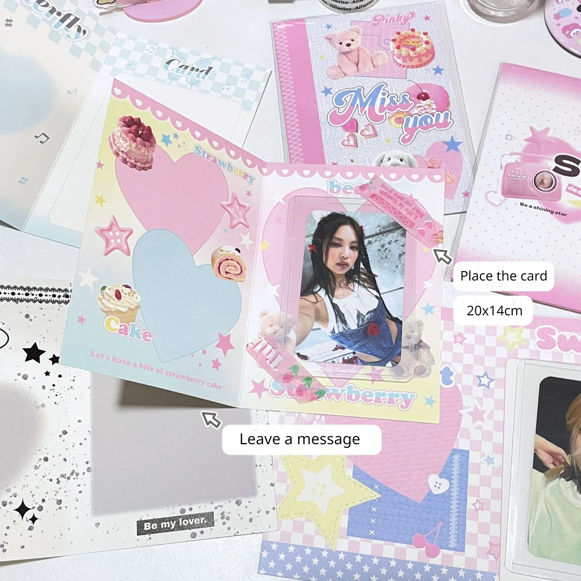 10 Pcs/Pack Kawaii Dog Folding Card Packaging Materials Sell Album Photo Message Gift Cute Packaging Card Greeting Card