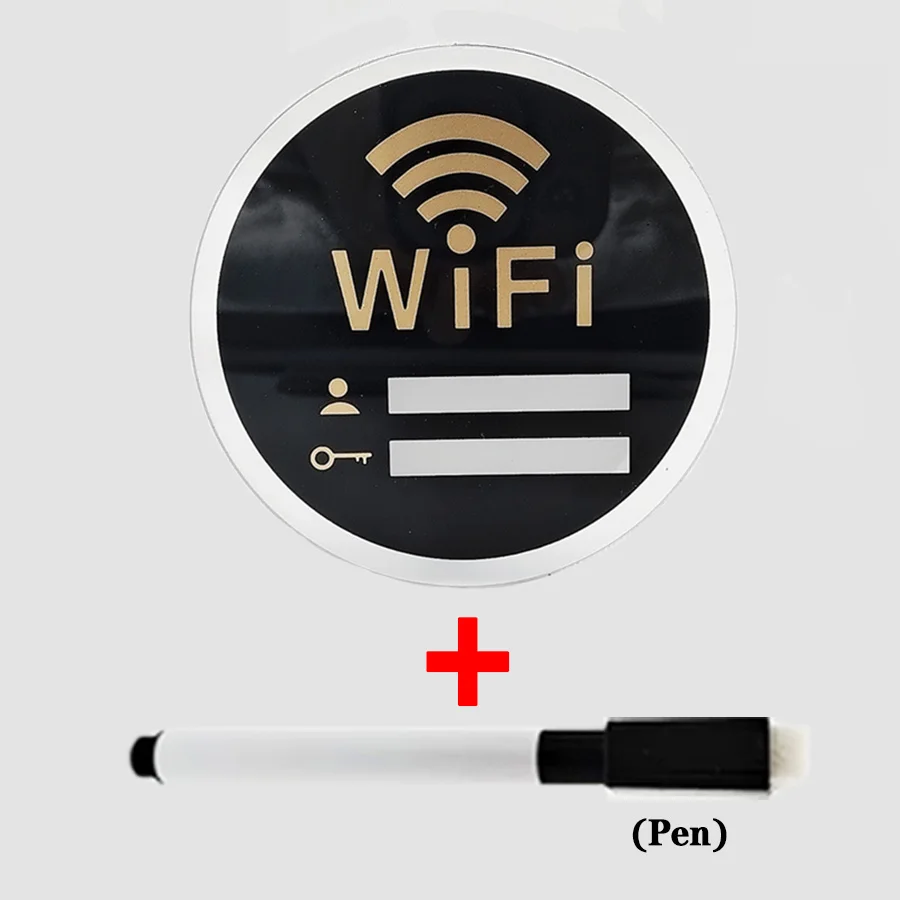 لوحة إشارة WiFi، لافتة مكتوبة بخط اليد مع قلم قابل للمسح