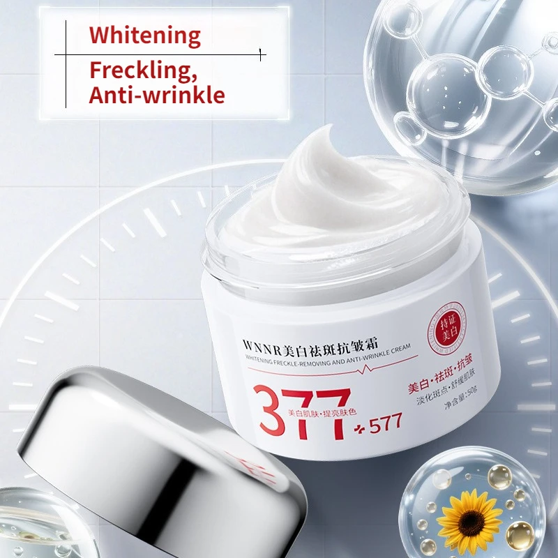 

377 + 577, осветляющий крем для коррекции темных пятен, исчезает кожу, уменьшает гиперпигментацию, тонкие линии, увлажняющий крем от морщин