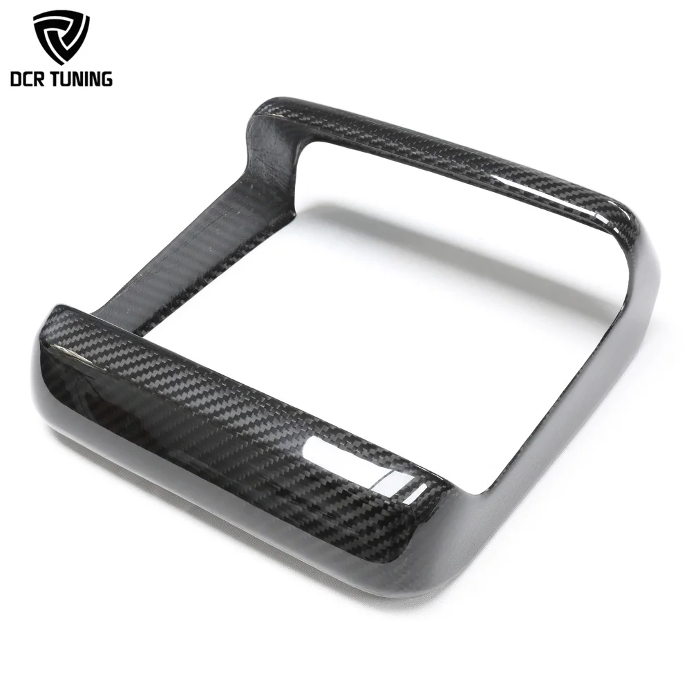 For Tesla 2023+ Model X Interior Dry Carbon Rear Seat Screen Frame Cover Real Carbon Fiber Display Screen Bezel Overlay