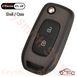 KEYECU 2 Buttons Case for Renault Dacia Logan 2 II 2018 2019 2020 2021 2022 Auto Flip Remote Key Shell Cover Fob FCC# CWTWB1G767