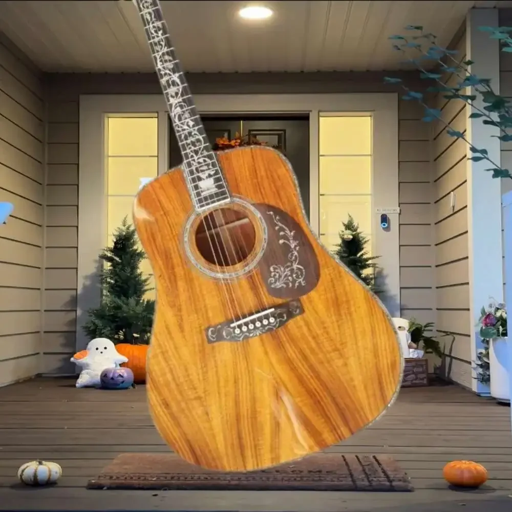 D45 Natural Acoustic Guitar Ebony Fretboard Koa Back Sides Fixed Bridge Floral Pickguard Pros Collectors Performers In Stock