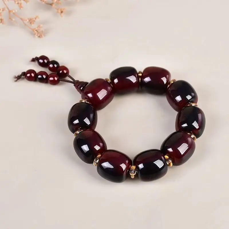 blood ox Buddhist bead bracelet, resin imitation ox craft, Tibetan yak horn, new Chinese style, handheld or car da