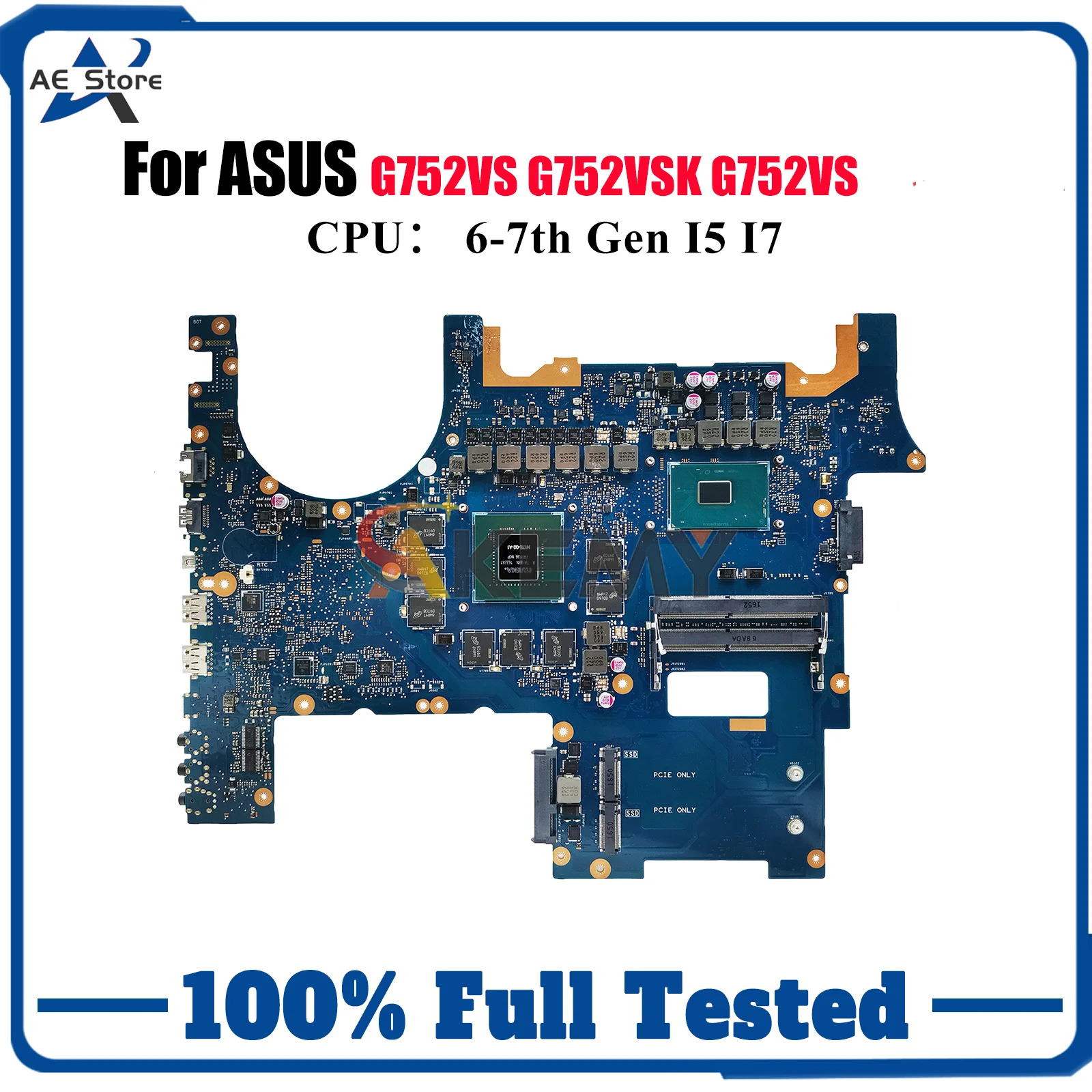 

G752VS Laptop Motherboard For ASUS ROG G752V GL752VW G752VSK GL752VL G752VS Notebook Mainboard With I5 I7 CPU 100% tests OK stk