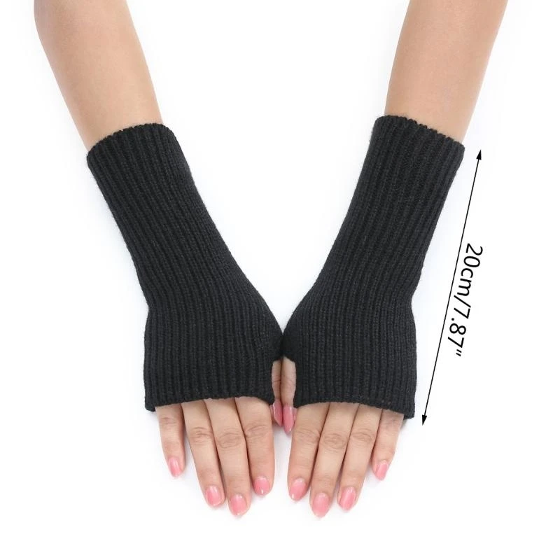 5asd Găng tay đan mùa đông Phụ nữ Găng tay nửa ngón tay ngoài trời