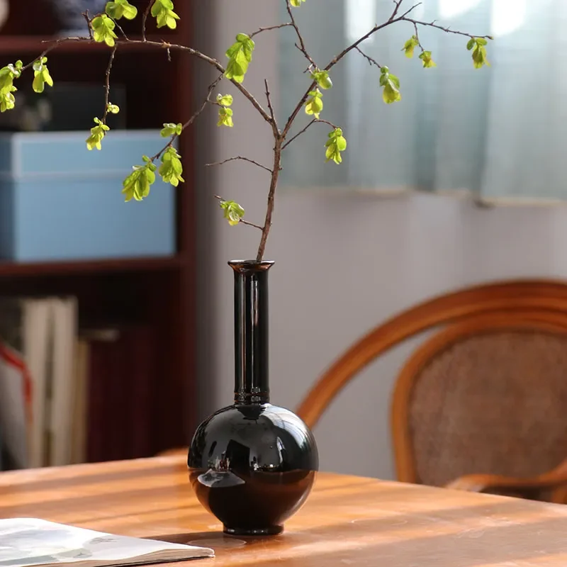 for Ceramic Vase New Chinese Style Zen Home Decoration High End Tea Ceremony Floral Art Small Diameter Flower Ware Model Room