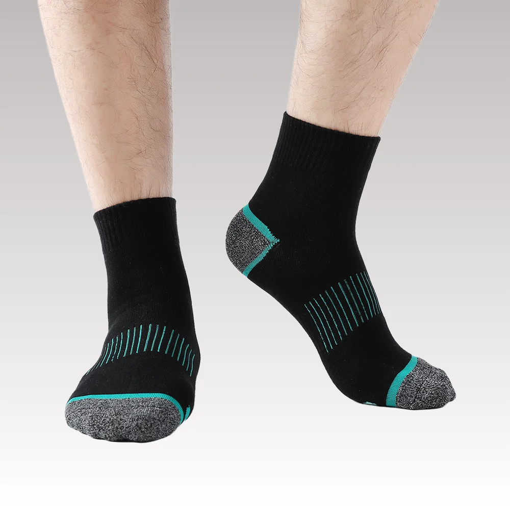 Chaussettes de sport respirantes décontractées pour hommes, chaussettes en coton pour hommes, haute qualité, noir, course à pied, mode, hiver, nouveau, 2024, 5 paires