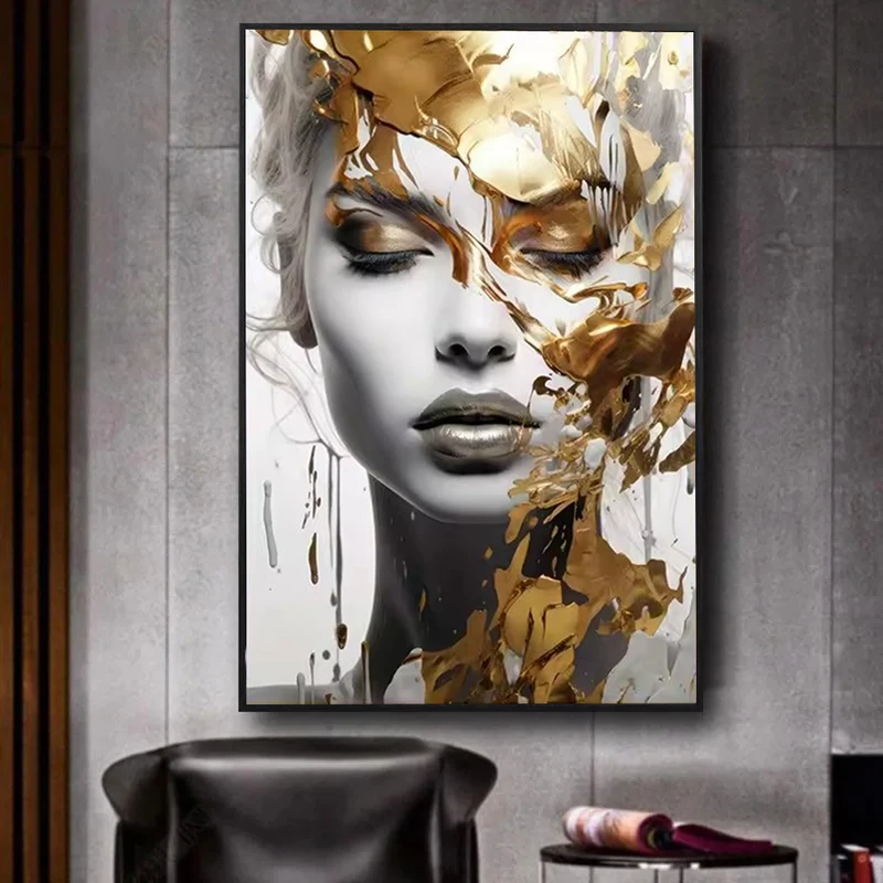 Peinture diamant visage femme abstrait moderne 5D