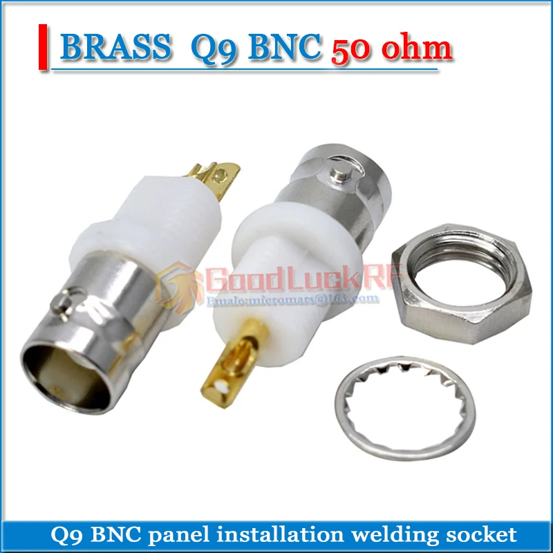 50 ohm Q9 BNC Female O-ring Bulkhead Washer Nut panel installation connector welding socket BNC-50KY RF Adapter