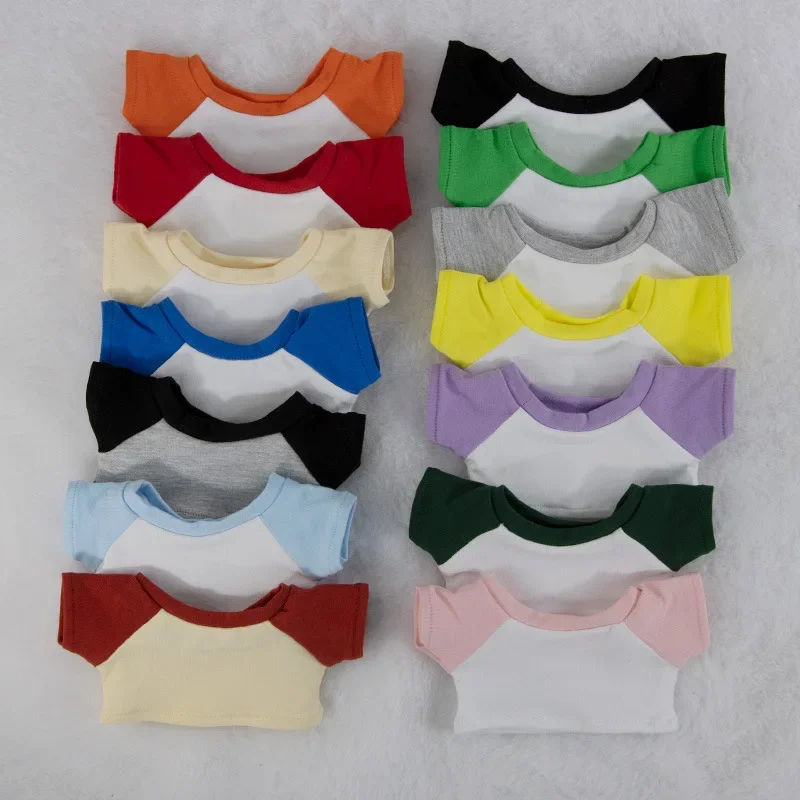 10/15/20cm Creative Color Blocking Raglan Sleeve T-shirt Dolls Accessories Beautiful and Delicate Workmanship Kawaii Gifts Kid