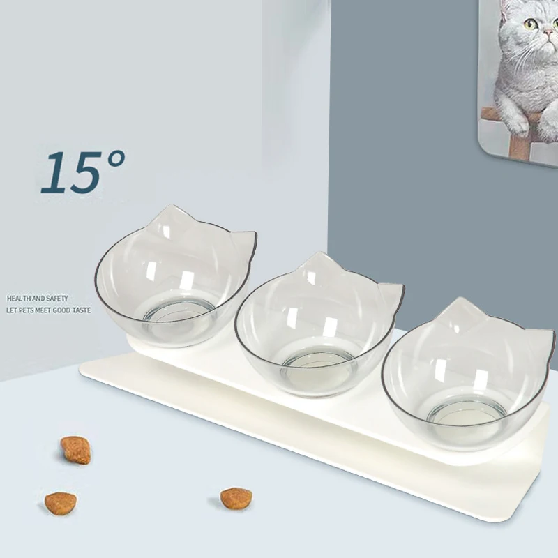 

Non-Slip 3 In 1 Cat Bowl Dog Bowl with Stand Pet Feeding Cat Water Bowl for Cats Food Pet Bowls for Dogs Feeder Product Supplies