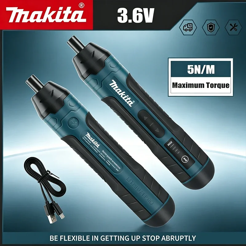 

Makita Cordless Electric Screwdriver Set 2pcs/20pcs/105pcs 3.6V 5N.m Torque 1/4' Chuck 1300mAh Li-Ion Battery for Home Repair