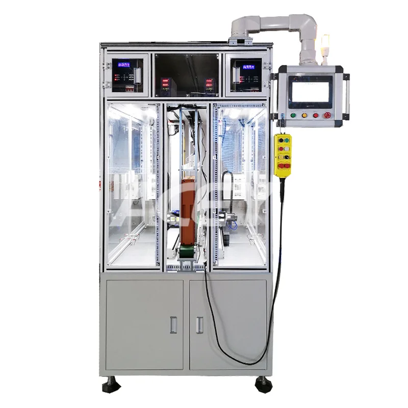 Electric Double Sided 18650 21700 26650 32700 Automatic Cylindrical Lithium  Pack Spot Welding Machine with Conveyor