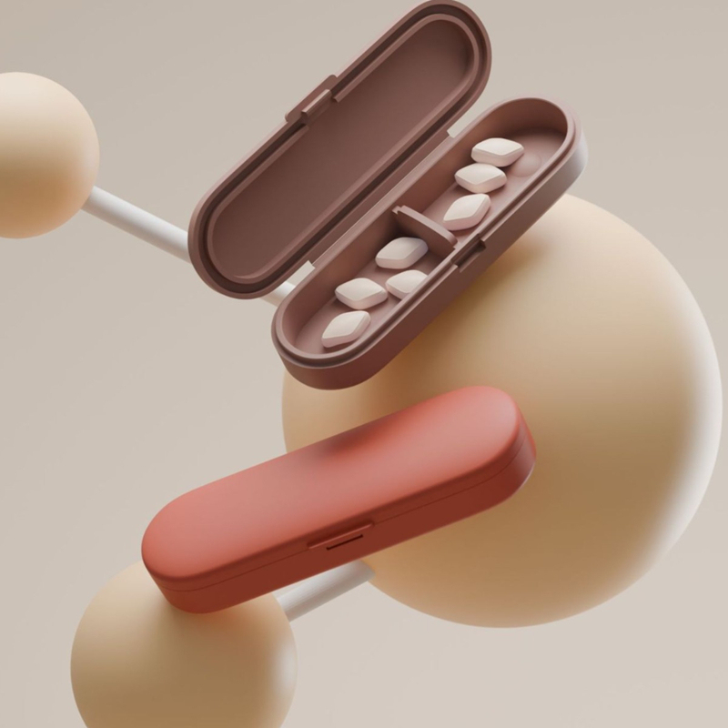  Ultra‑mini Portable Medicine Box Magnetic‑suction Pill Dispensing Box Lightweight Medicine Storage Box Suitable Carrying Pills 