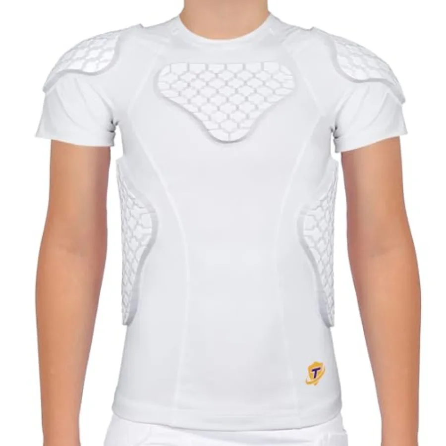 

Молодежная футболка с защитой груди и ребер для футбола, регби, лакросса, бейсбола, софтбола