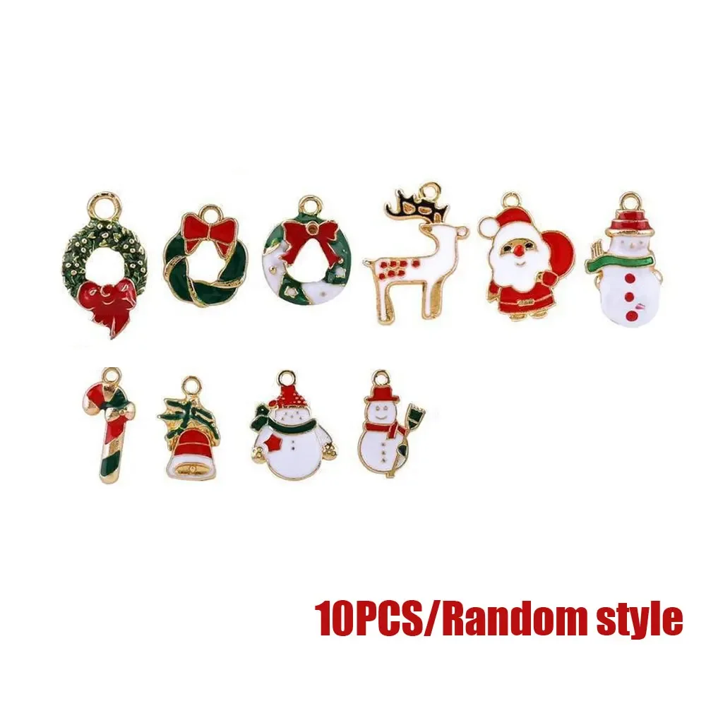 10 Stück Emaille Weihnachtsbaum Weihnachtsmann Charms für DIY Herstellung Anhänger Halsketten Ohrringe Armbänder Handgefertigte Schmuckzubehör