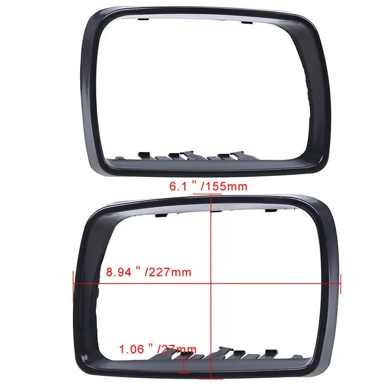 For BMW X5 E53 1999-2006 Left Right Side Car Replace Rearview Mirror Cover Frame Ring Exterior Door Rear View Trim Cap Black view 2