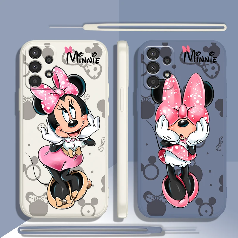 Minnie Mickey Mouse Love For Samsung A24 34 14 54 13 23 73 33 53 03 02 22 72 52 S Core 5G 4G Liquid Rope Phone Case