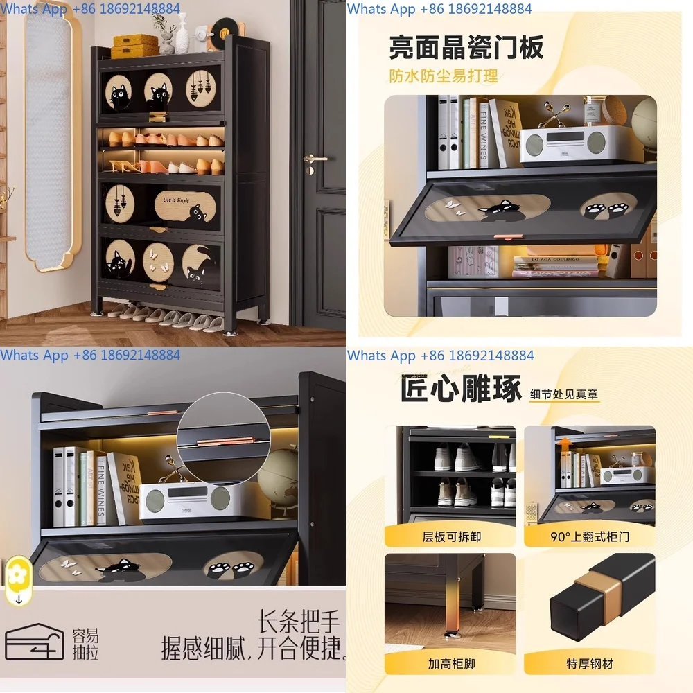 

Steel Shoe Cabinet for Home Use Large Capacity Multi Tier Dust Proof Entryway Storage Rack