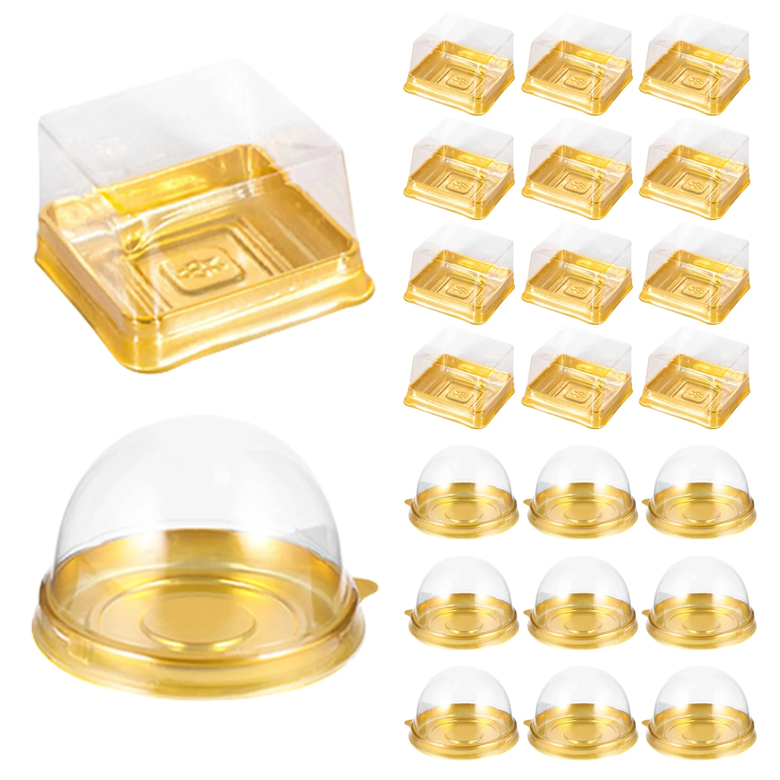 100 Uds. Envases para hornear, contenedores redondos para pasteles de Luna dorados para magdalenas, repostería, postres, cajas de Chocolate, hojaldre multiusos