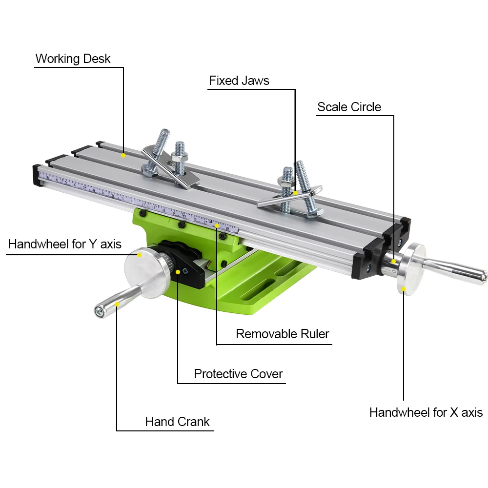 ALLSOME BG-6300 Compound Table Working Cross Slide Table Worktable for Milling Drilling Bench Multifunction Adjustable X-Y