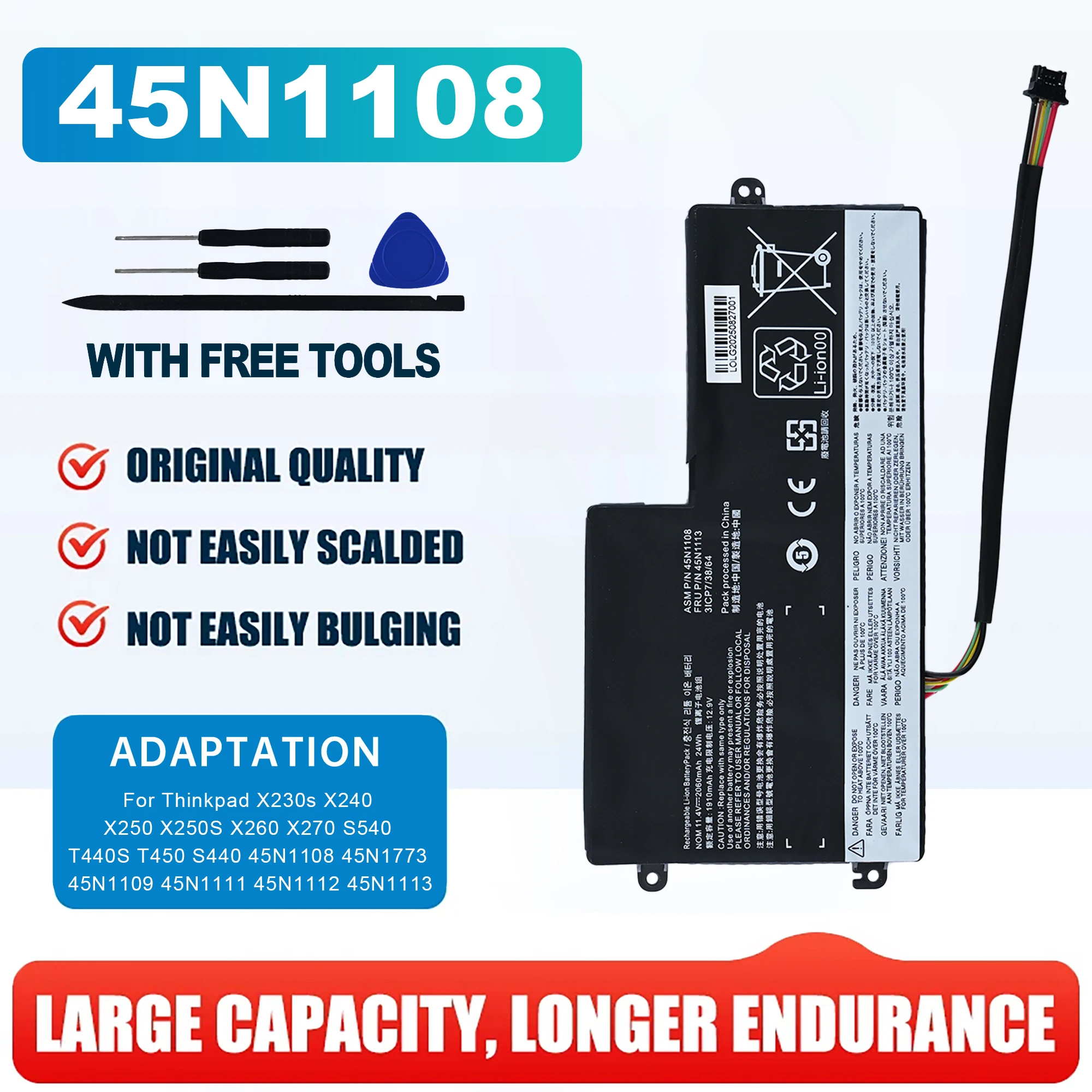 

New Genuine Original 45N1108 11.1V 24Wh Laptop Battery for Lenovo ThinkPad T460 X240 X250 X260 T440S T450S 45N1109 45N1112