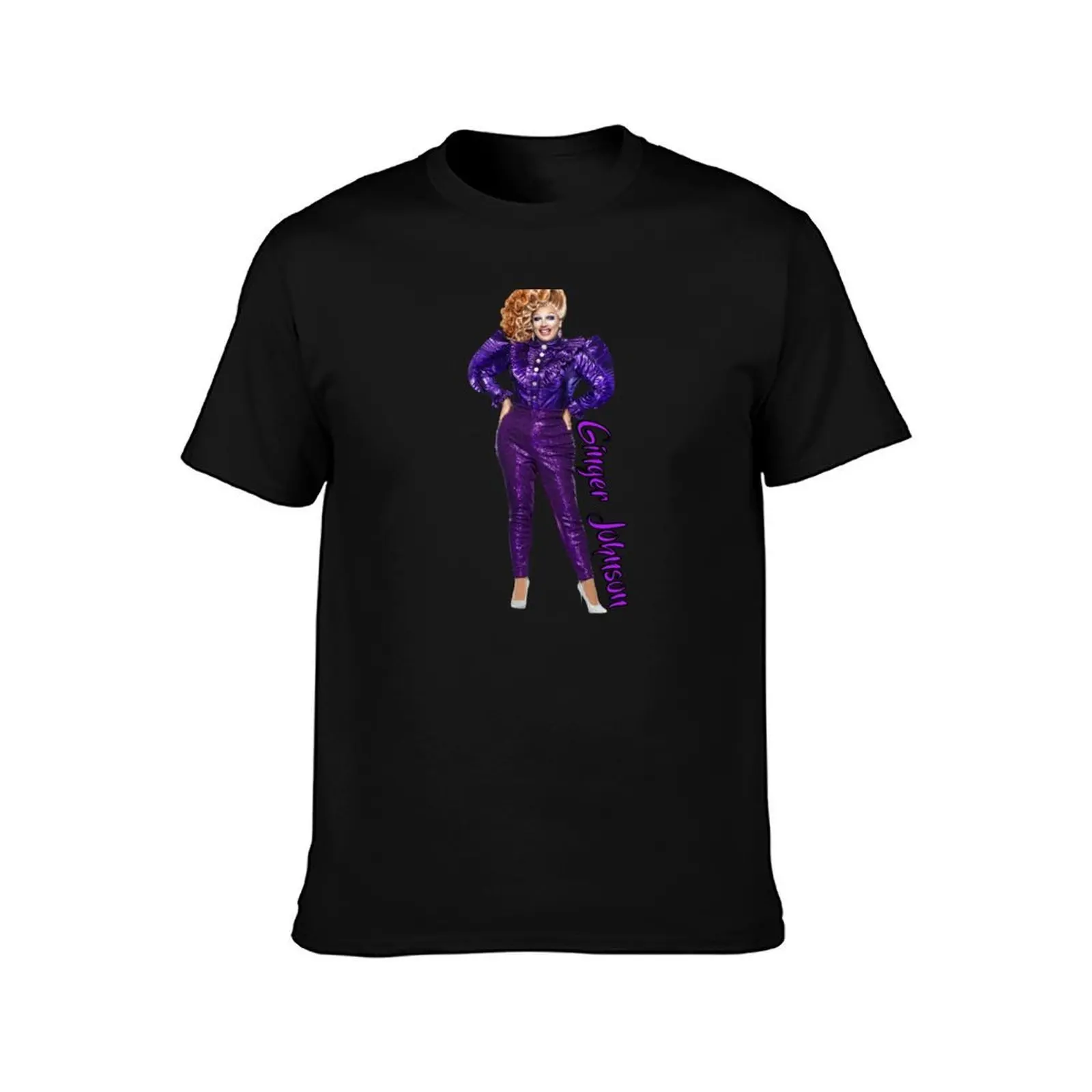 Ginger Johnson Drag race uk T-Shirt, Summer Casual Cotton Tee, Oversized Streetwear Tops, Vintage Graphic Print, 100% Cotton