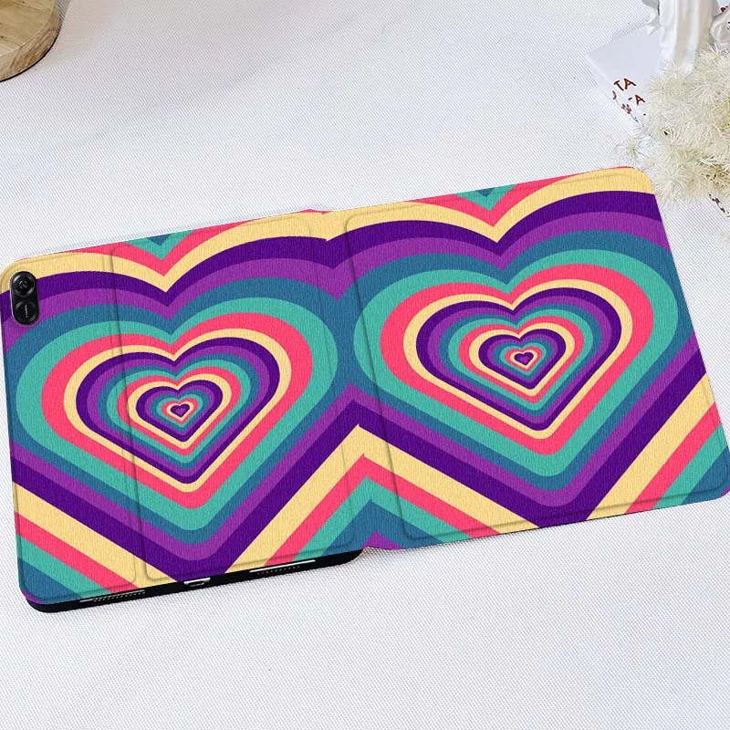 

Color Heart Shaped Pattern For Huawei MatePad M5 T5 SE 11 Pro Honor Tab 5 V7 V8 X9 GT 10.1 10.8 Inch Tablet Case