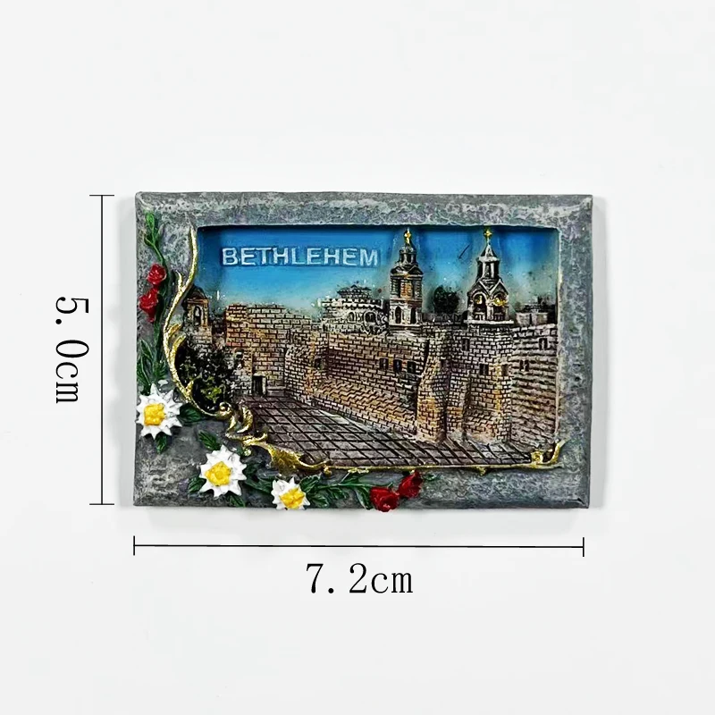 Bethlehem tourism souvenir 3D magnetic refrigerator sticker, Jesus birthplace souvenir home decoration