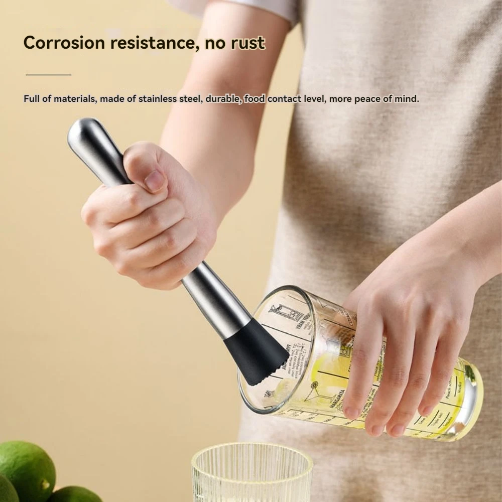 304 Stainless Steel Ice Crushing Hammer Pressing Juice Mashing Stick Storm Hand Beating Lemon Tea Tool Icebreaker Hammer