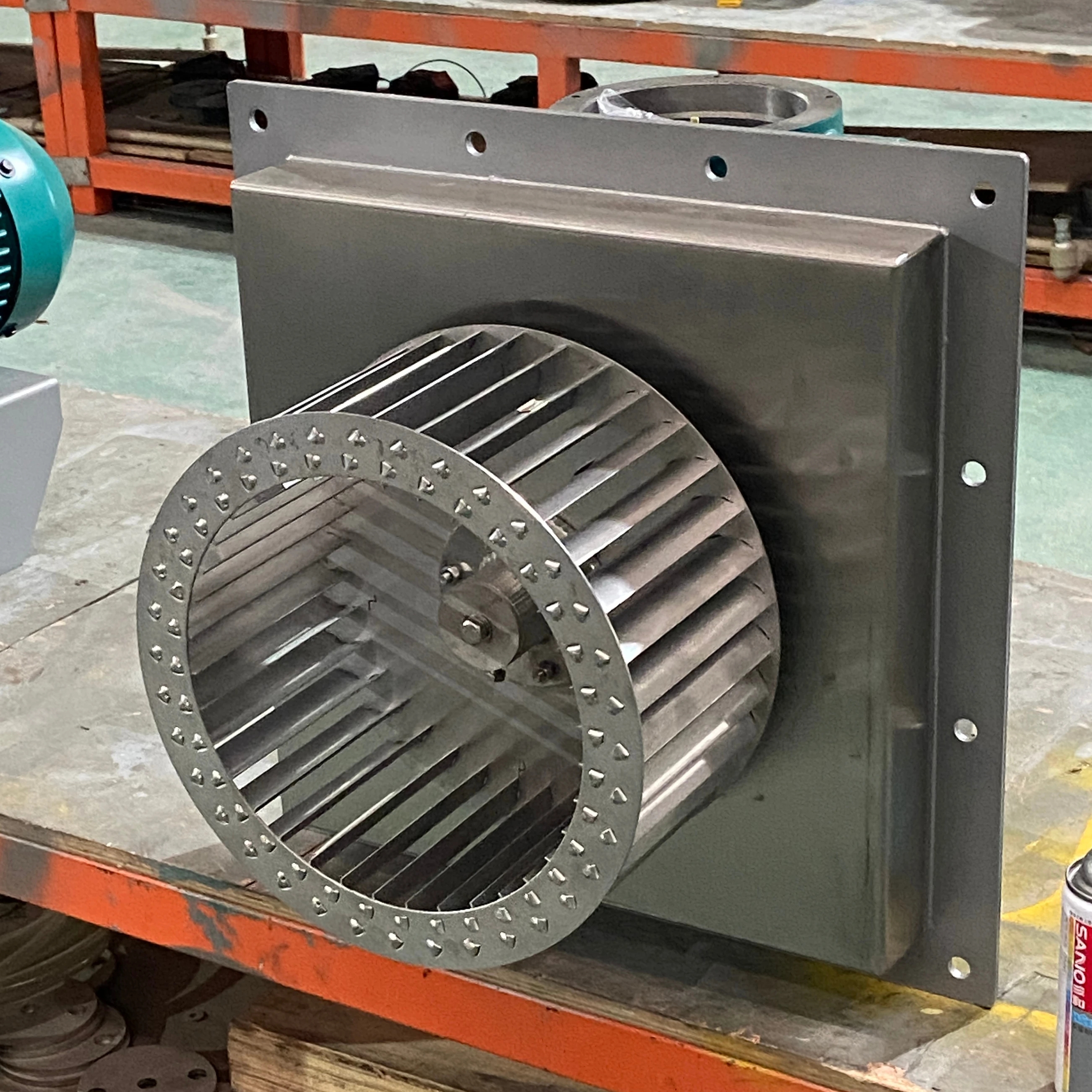 Wentylator odśrodkowy AC ze stali nierdzewnej o dużej mocy, wysokiej wydajności, niskim poziomie hałasu, z ostrzem ze stali nierdzewnej, 220V OEM do usuwania pyłu.